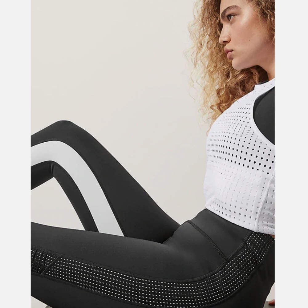 ATHLETA HIIT IT MESH CAPRI LEGGINGS - BLACK